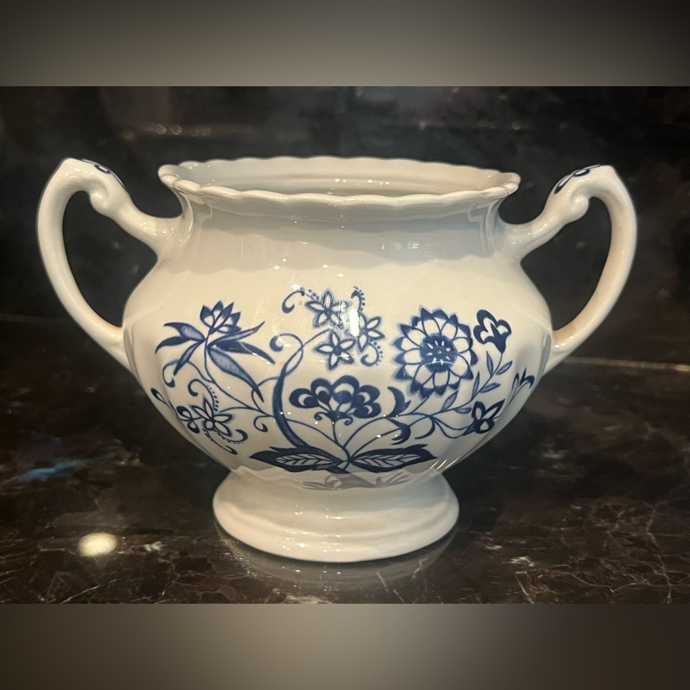 Elegant Blue and White Floral Ceramic Vase